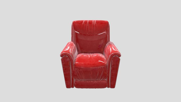 Red armchair 3D Model