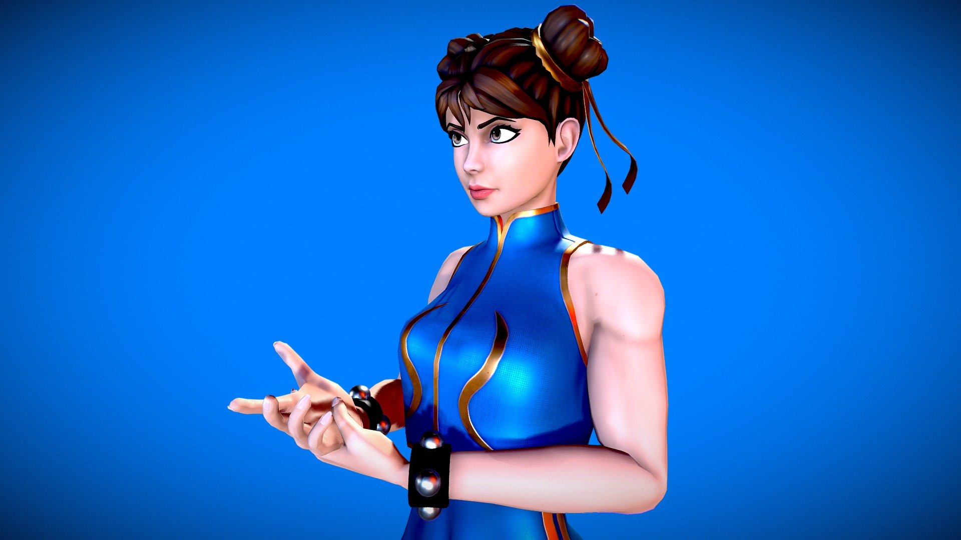 Chun Li and Cammy Street Fighter Fortnite free VR / AR / low-poly