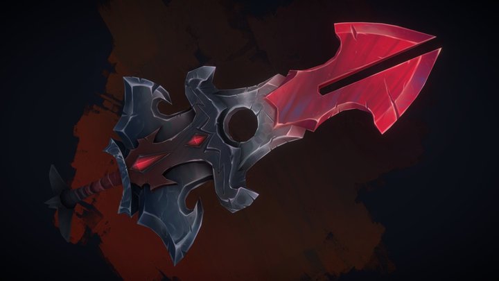 Crimson Claymore - Stylized Prop 3D Model