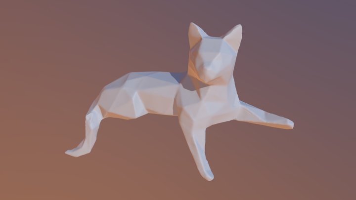Gato de papel 3D Model