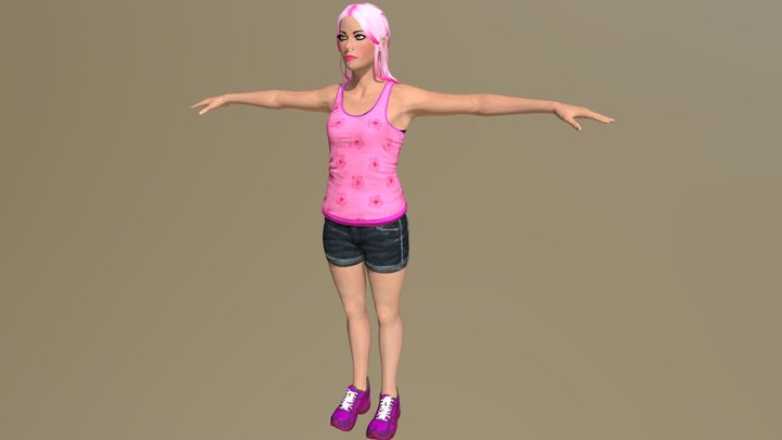 Girl Pink Sport - 3Dmodel (.OBJ) – Modello 3D gratuito STL