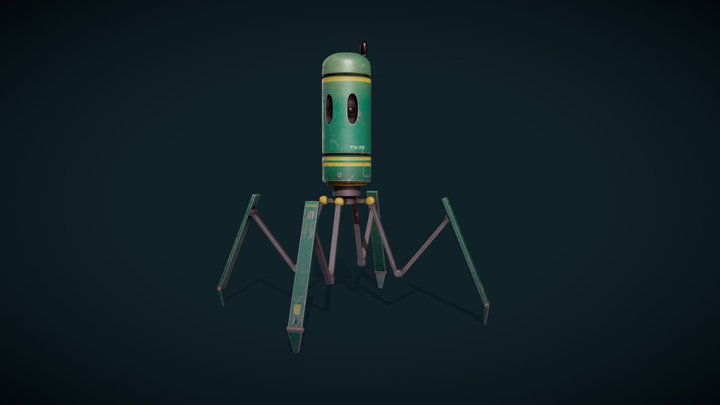 4 Leg Sci-Fi Bot 3D Model