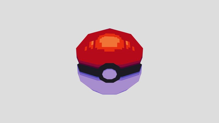 low poly Pokeball 3D Model