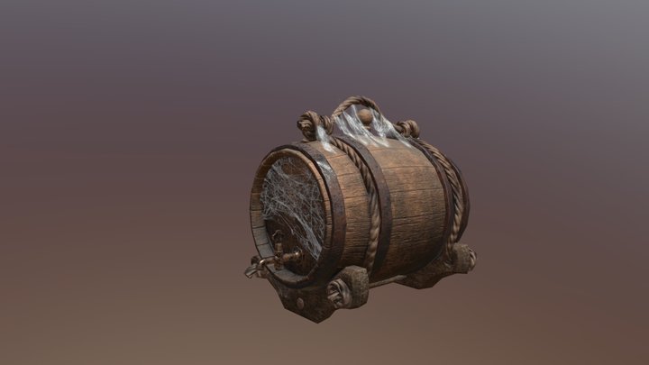 Barrel_PBR 3D Model