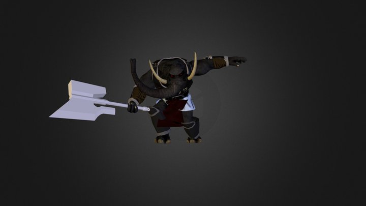 Elephant Warrior 3D Model
