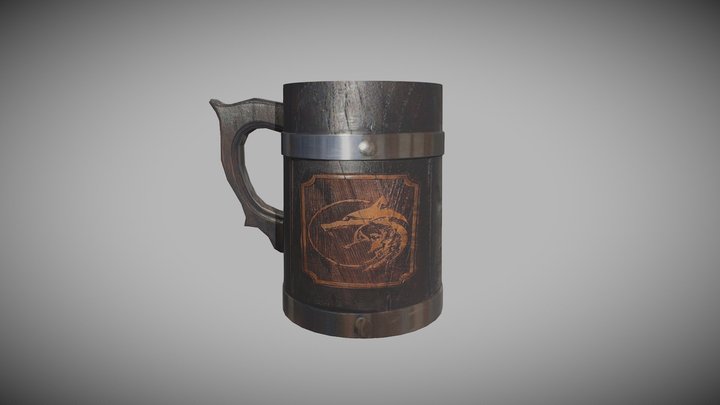 Beer Mug Wood 3D Model