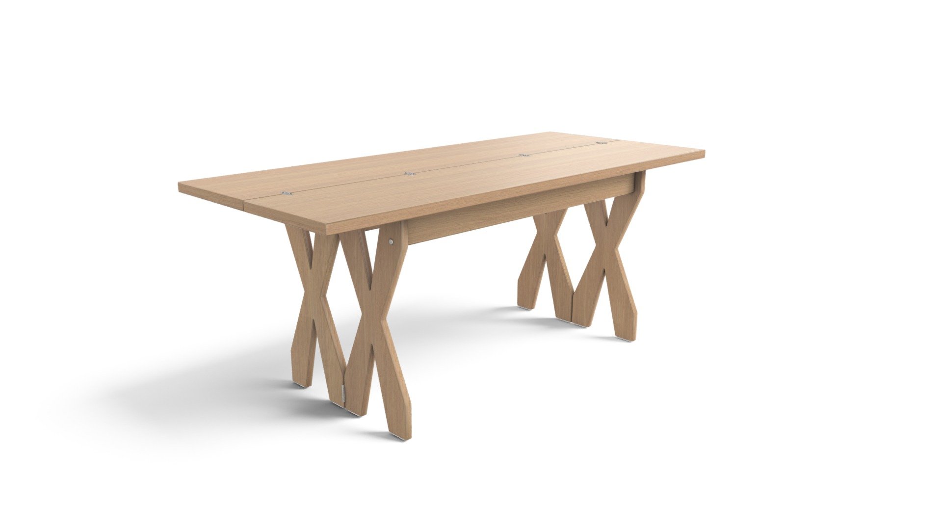 Double Cross Extending Dining Table, Oak