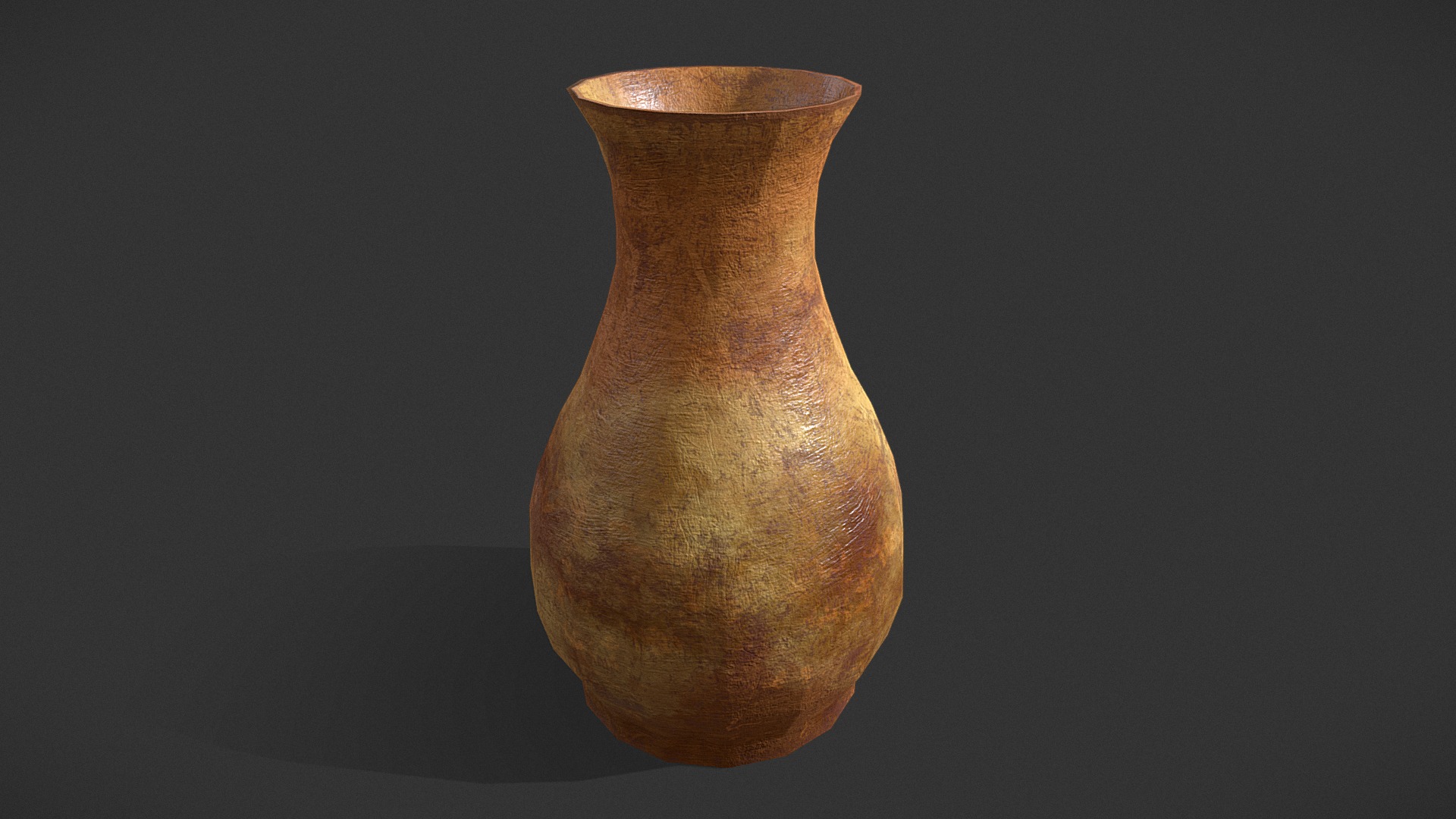 3D model Ancient Terracotta Vase - This is a 3D model of the Ancient Terracotta Vase. The 3D model is about a brown vase with a dark background.