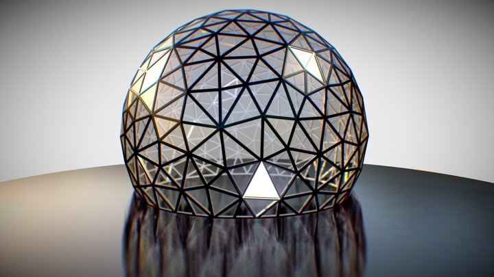 Simple Tessellation glass dome 3D Model