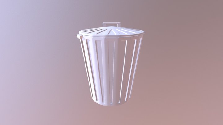 High Poly Trash Can 3D Model