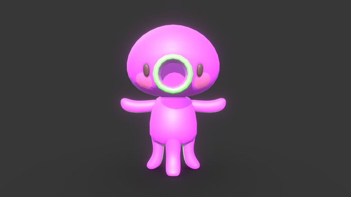 Purple Squid 3D Model