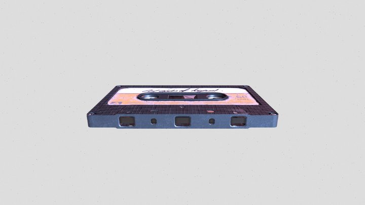 Cassette with Writing 3D Model