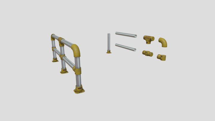 Modular Safety Railing 3D Model