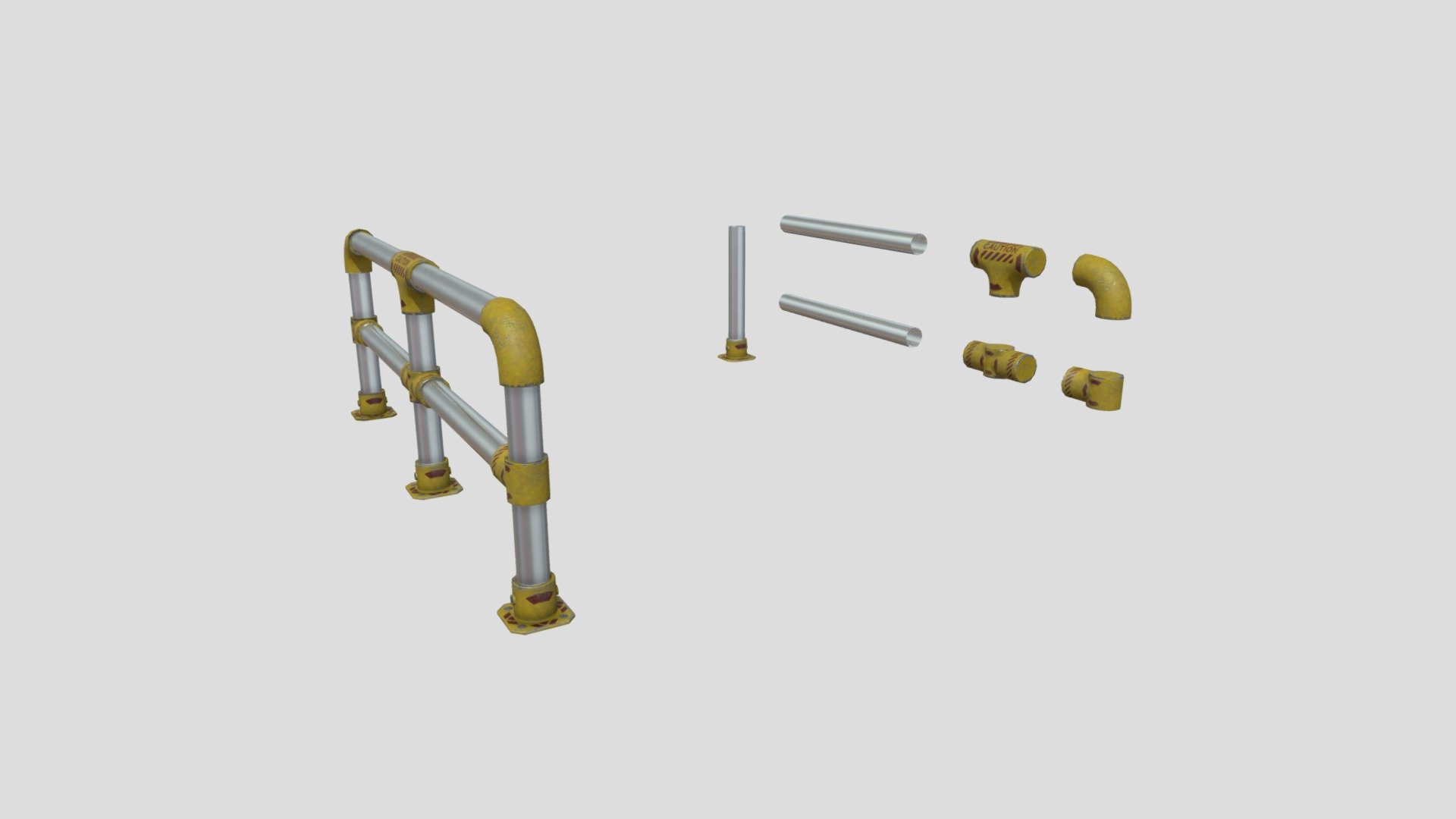 Modular Safety Railing - 3D model by BrandonZin3D [8bac2d7] - Sketchfab