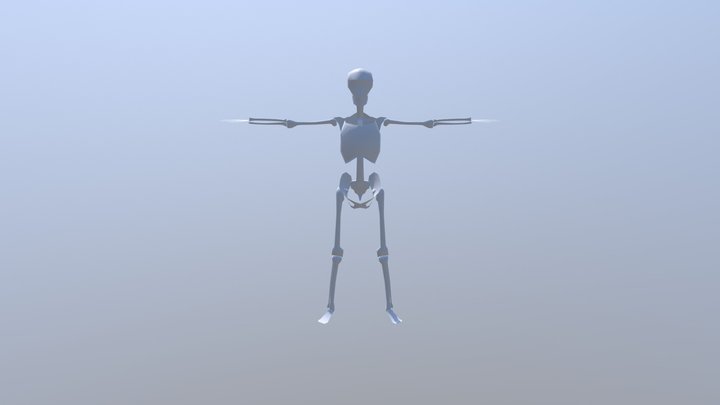 Low-Poly Skeleton 3D Model