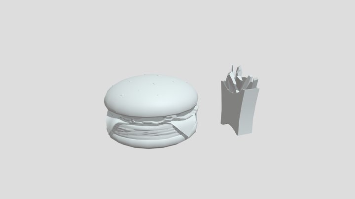 Hamburguesa y papas :) 3D Model