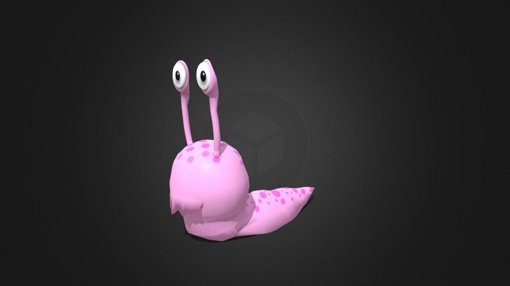 Lowpoly Cute Monster Snail | Three Animations 3D Model