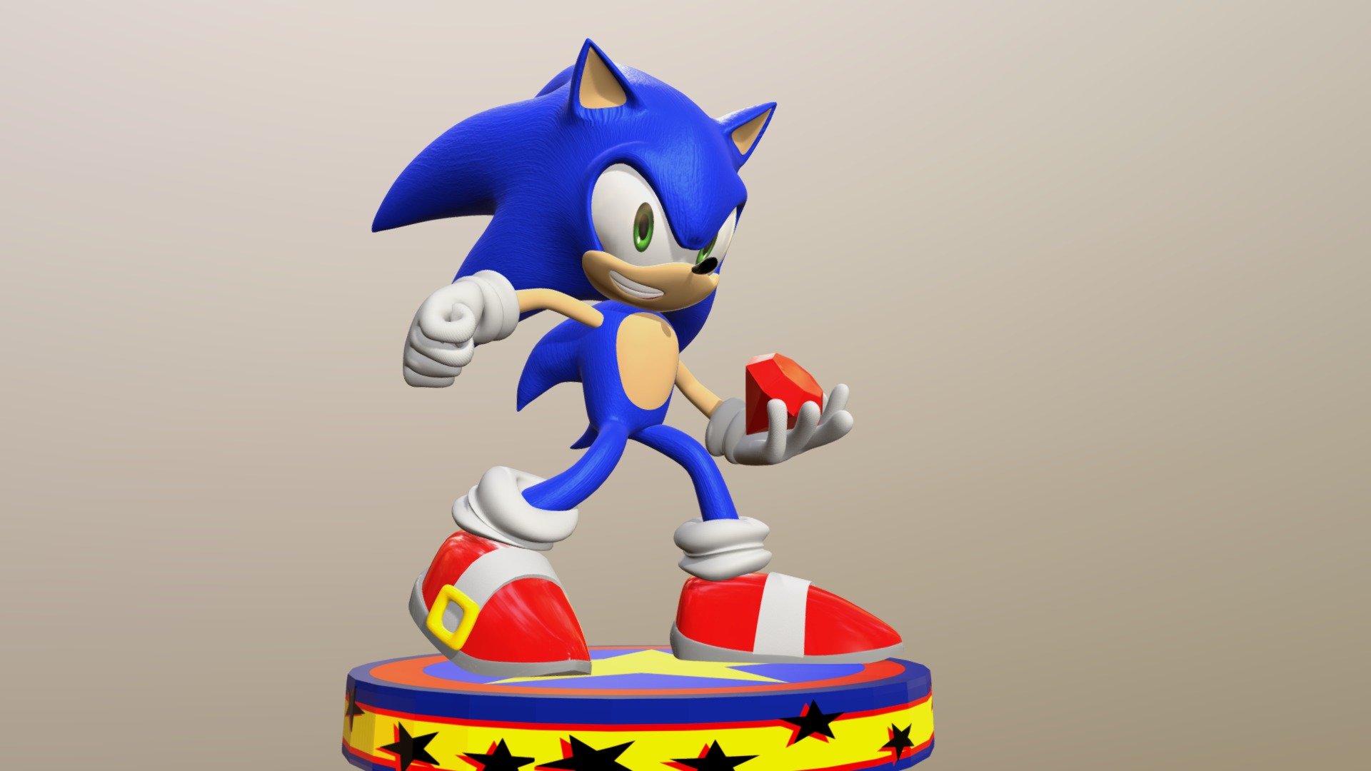 STL file Sonic The Hedgehog Rings and Chaos Emeralds 🦔・3D