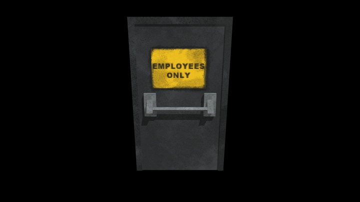 psx "employees only" metal door 3D Model