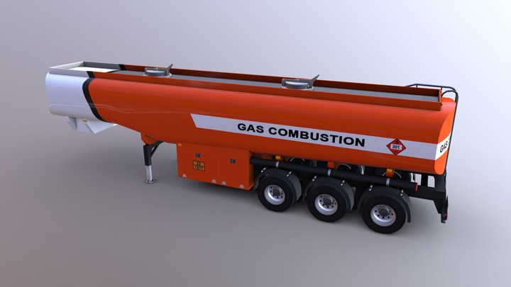 Gas Trailer LowPoly 3D Model