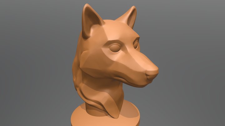 Wolf Bust Art Reference 3D Model