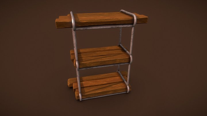 Stylized Shelf Rack 3D Model
