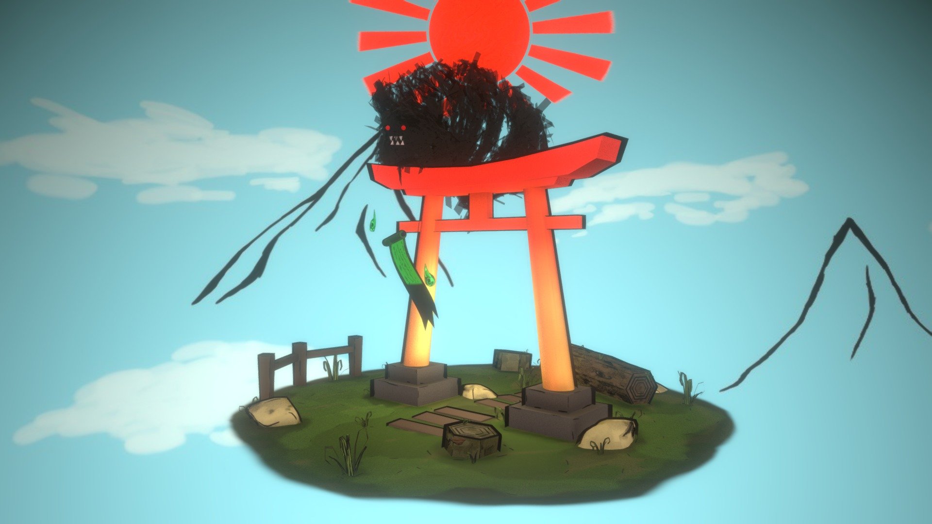 Okami Torii Gate - 3D model by fontaiiiiine [8bbc2fe] - Sketchfab