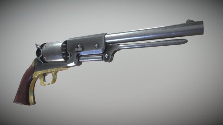 Colt Walker 1847 Revolver 3D Model