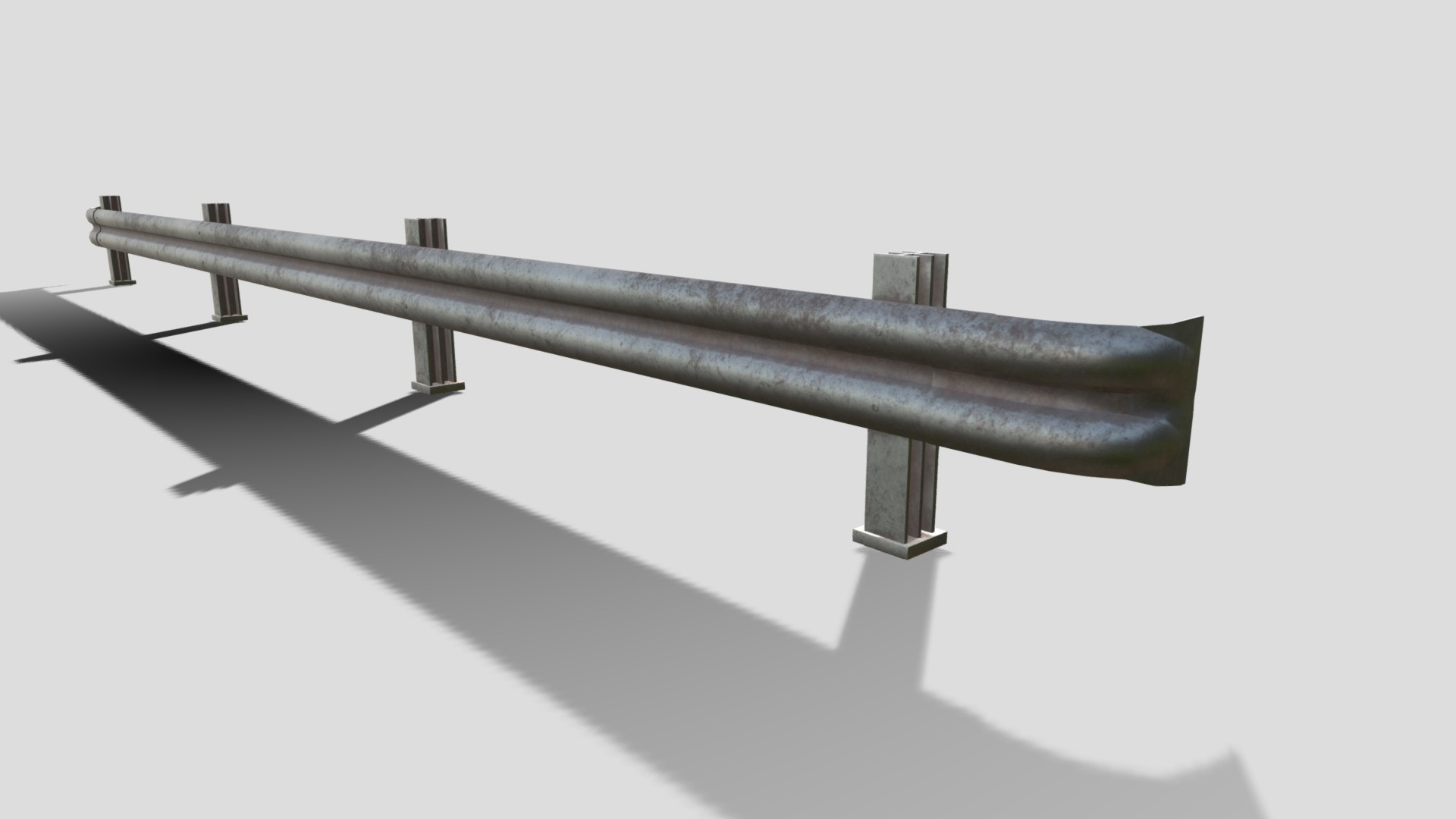 3D model Rail Guard - This is a 3D model of the Rail Guard. The 3D model is about a metal sword with a long handle.
