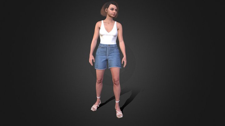 Woman in Summer Outfit 11 - Rigged 3D Model
