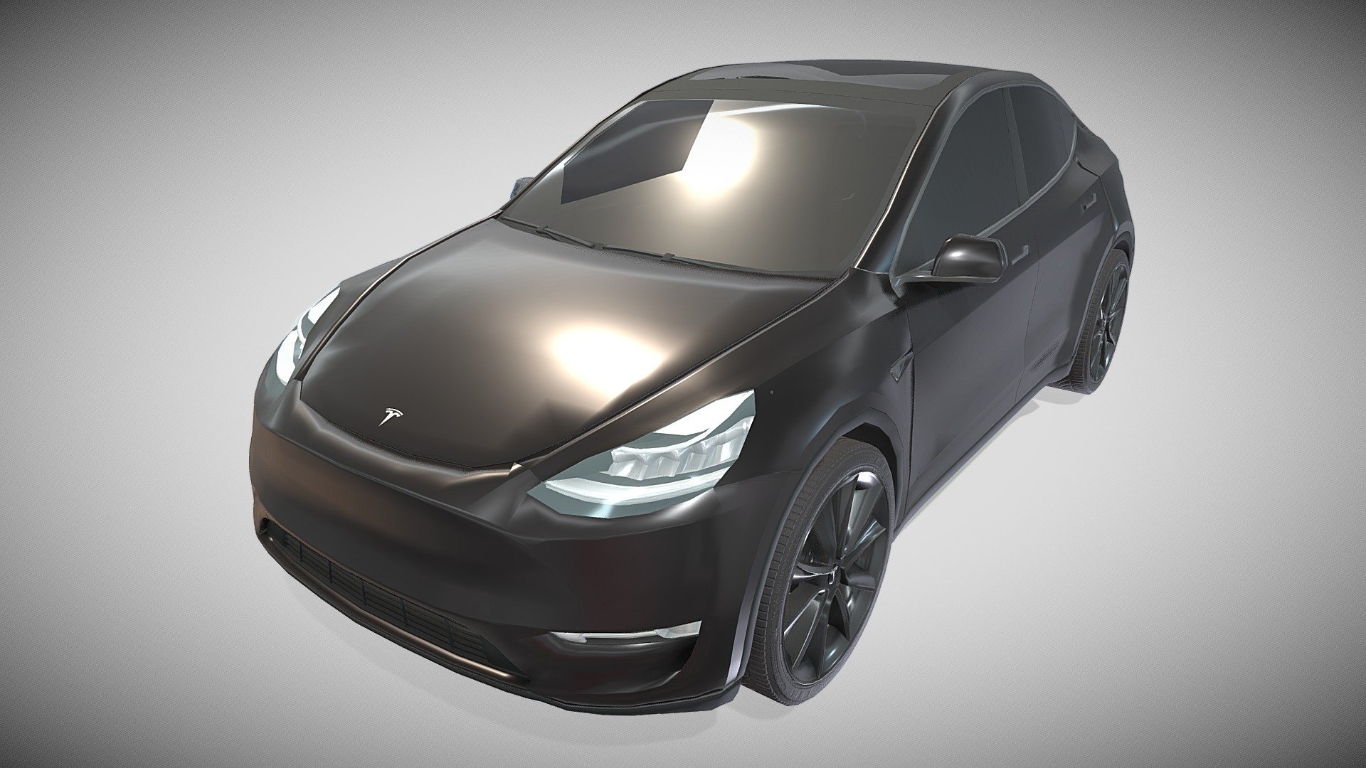 Tesla Model Y AWD Black with chassis — Sketchfab embed 3D viewer