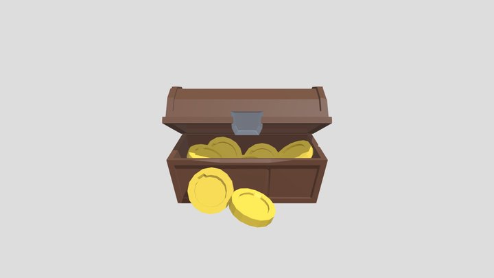 Chest with Gold 3D Model