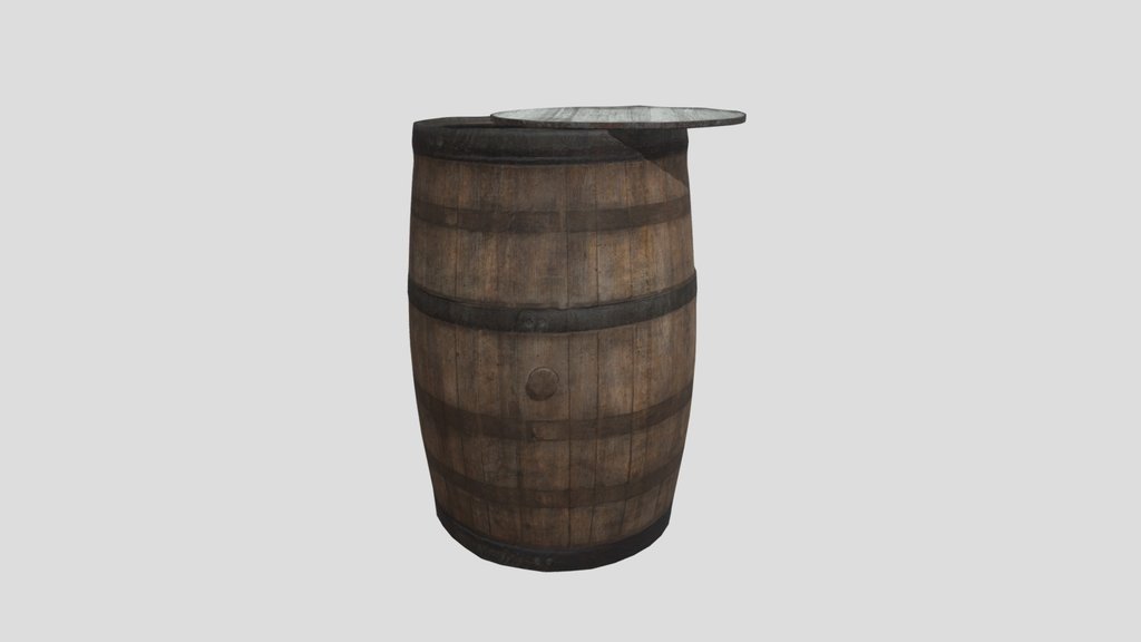 Open Full Wooden Wine Barrel