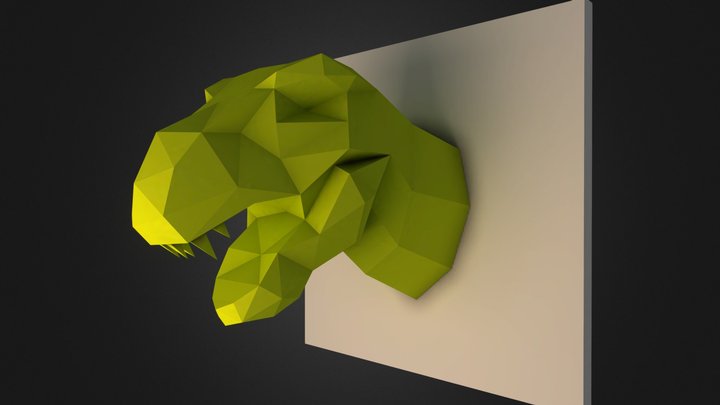 Dinosaur Head - 3D papercraft model 3D Model