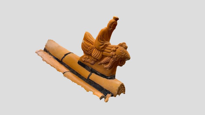 Chinese building roof decoration - phoenix rider 3D Model