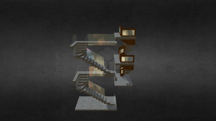Вешки лестница ограждение 3D Model