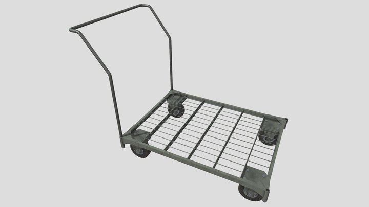 Industrial cart (middlepoly) 3D Model