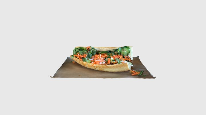 Bánh mì Vietnamese baguette sandwich veggie beef 3D Model