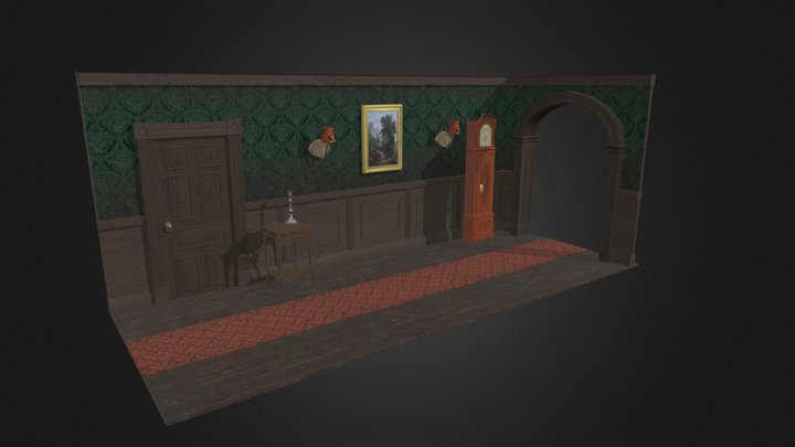 Victorian Hallway 3D Model