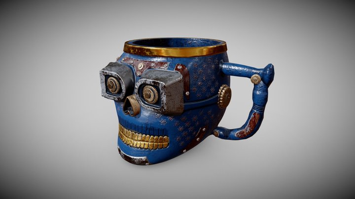 Antique  Bone Dust Mug Sculpture 3D Model