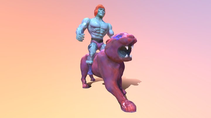 Faker riding a Battle Cat 3D Model