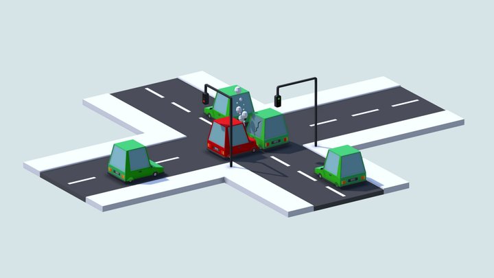 Street Accident 3D Model