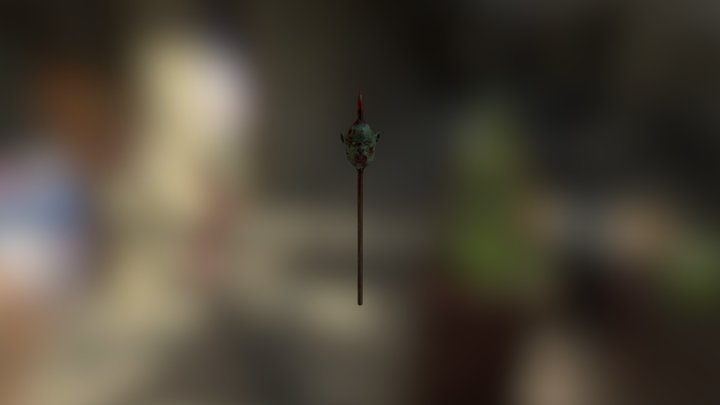 Ork Head On Spike 3D Model