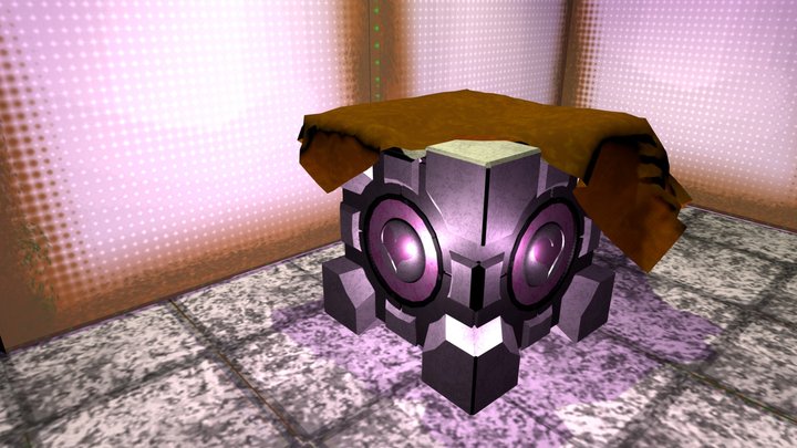 portal 2 companion Cube textured 3D Model