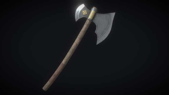 Axe Medieval Game Ready 3D Model