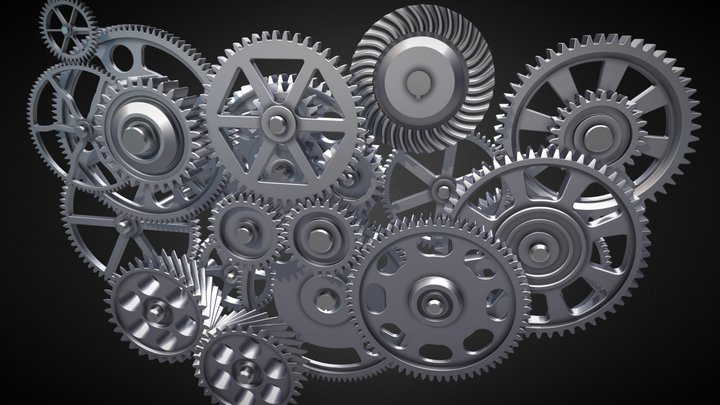 Mechanical gears 3d model stock illustration. Illustration of wheel -  109174635