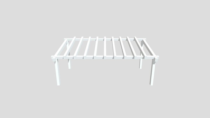 Low Poly Pergola 3D Model