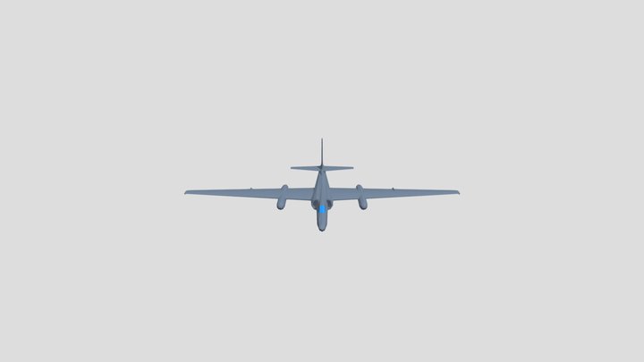 Low Poly Lockheed U-2 Spy plane 3D Model