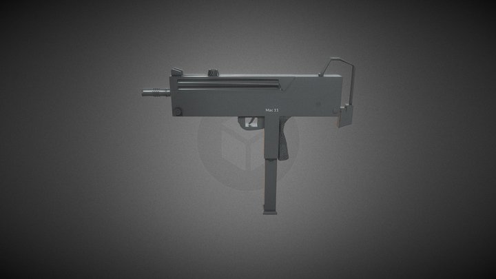 SAS Mac - 11 ( UZI ) Submachine Gun 3D Model