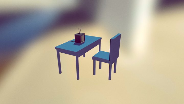 Desk and chair 3D Model